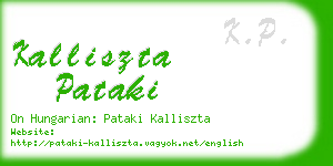 kalliszta pataki business card